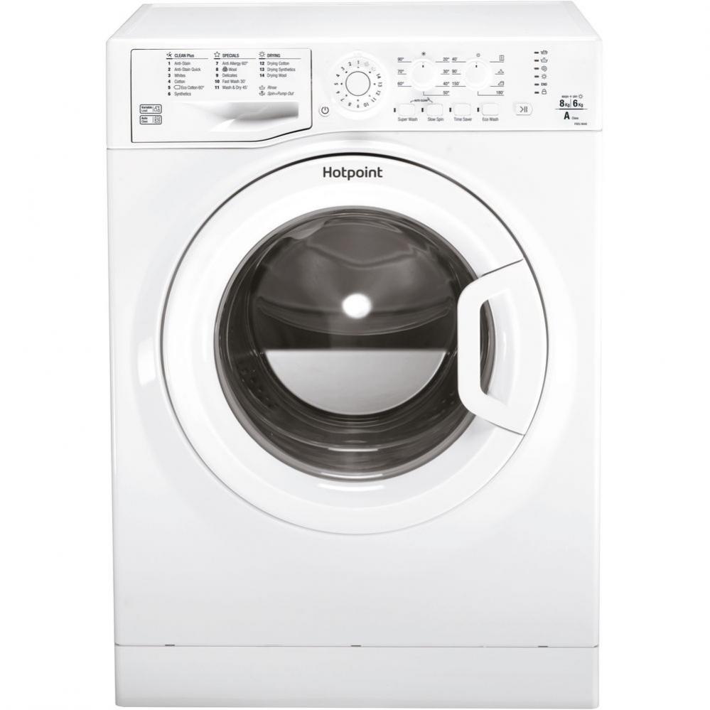 HOTPOINT AQUARIUS WHITE 8/6KG 1400 SPIN WASHER DRYER FDEU8640P