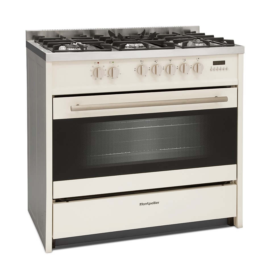 MONTPELLIER CREAM 90CM SINGLE CAVITY DUAL FUEL RANGE COOKER MR95DFCR