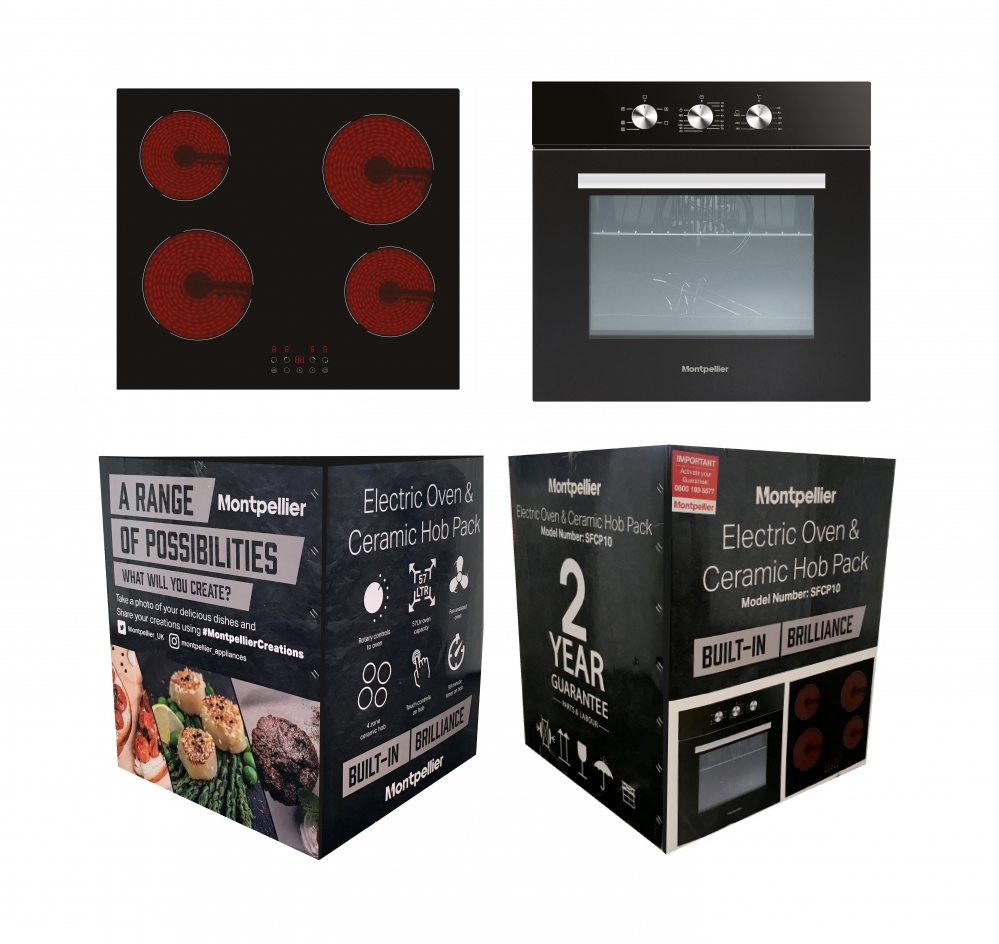 MONTPELLIER ELECTRIC OVEN AND CERAMIC HOB PACK SFCP10