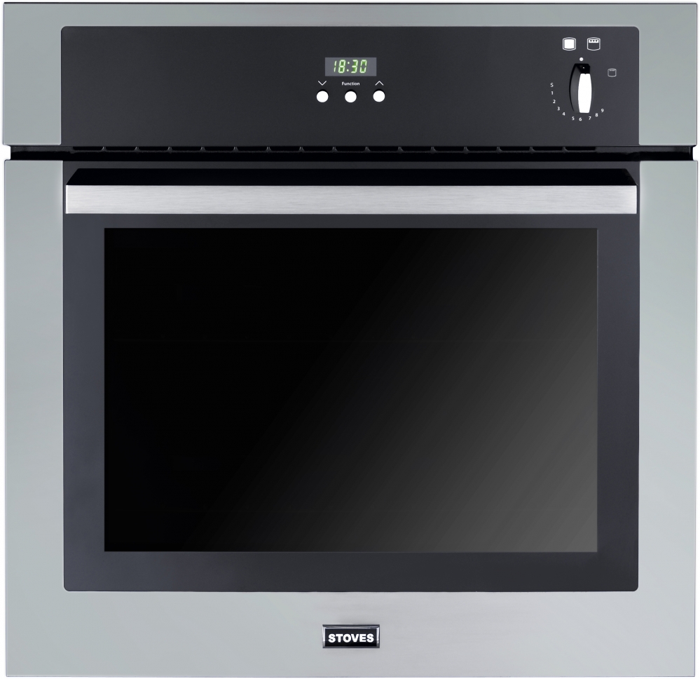 STOVES STAINLESS STEEL SINGLE BUILT IN OVEN WITH TELESCOPIC SLIDERS AND