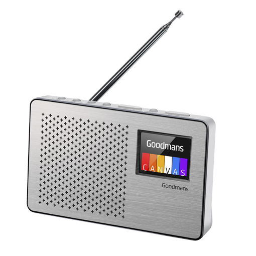 (DNO) GOODMANS DAB RADIO CANVAS STEEL COLOUR CANVAS2STE GS1898